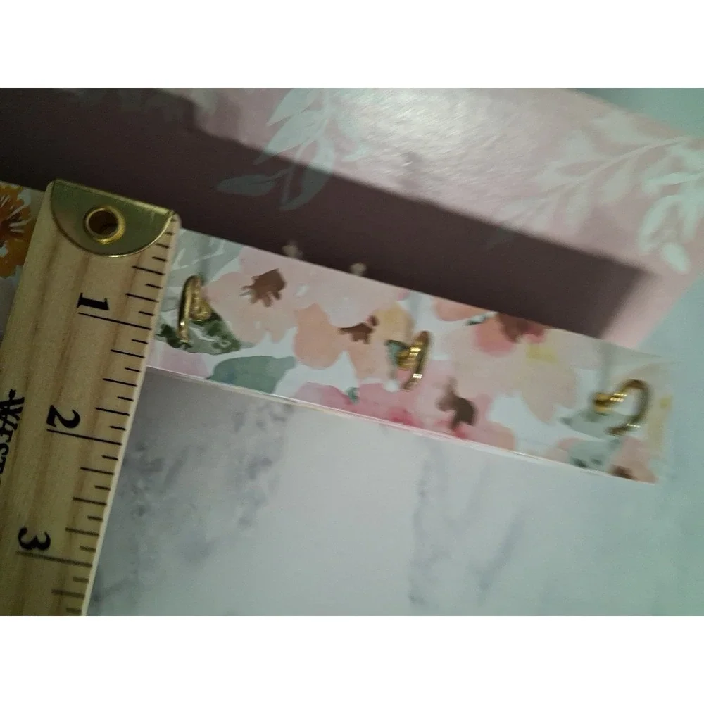 Floral Jewelry Holder/Organizer Wall Mounted 17-3/4 x 1-1/2 inches w/ 9 Hooks